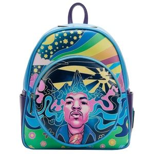 NEW Loungefly Jimi Hendrix Psychedelic Landscape Glow In The Dark Mini Backpack